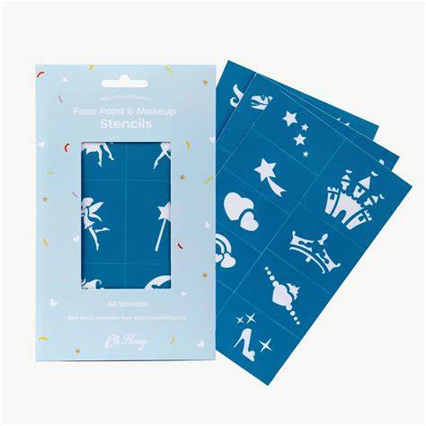 Reusable Face Paint Stencils Teal