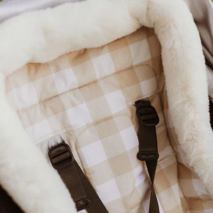 Cozy Fleece Pram Liner Beige Gingham