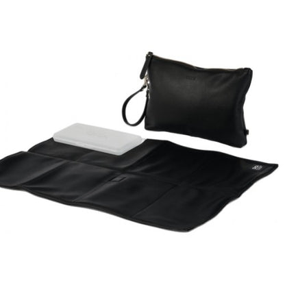 Nappy Changing Pouch Black Vegan Leather