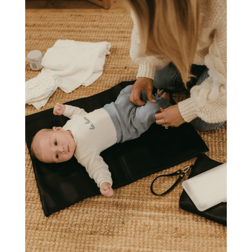 Nappy Changing Pouch Black Vegan Leather