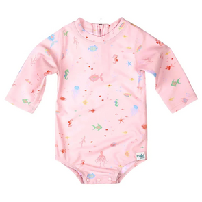 Toshi Swim Onesie Long Sleeve Coral