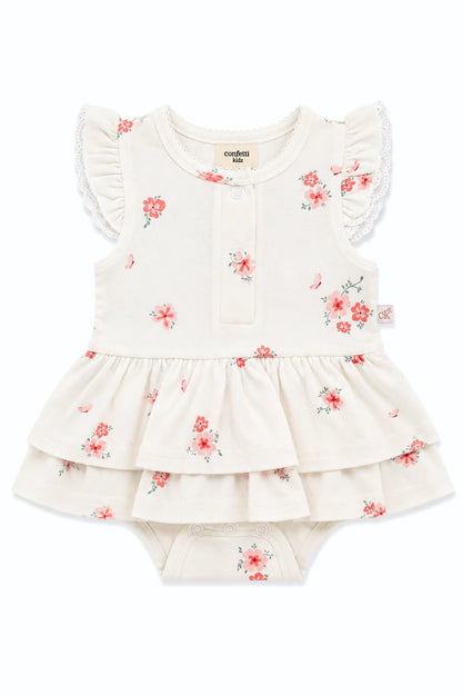 Pink Posies - Bodysuit Dress