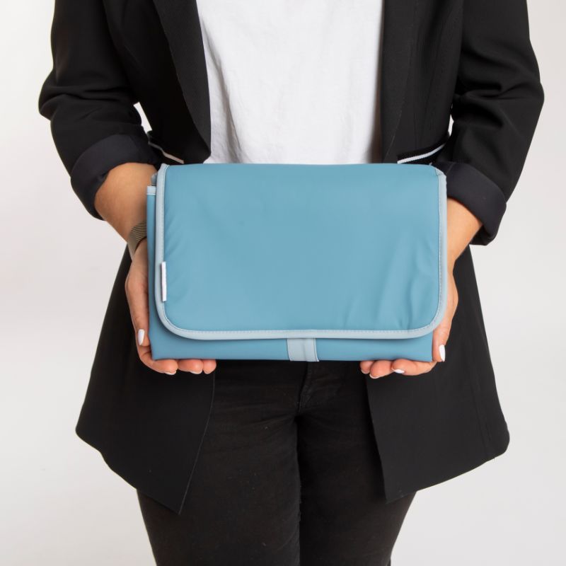 Recycled Changing Wallet - Blue lifestyle