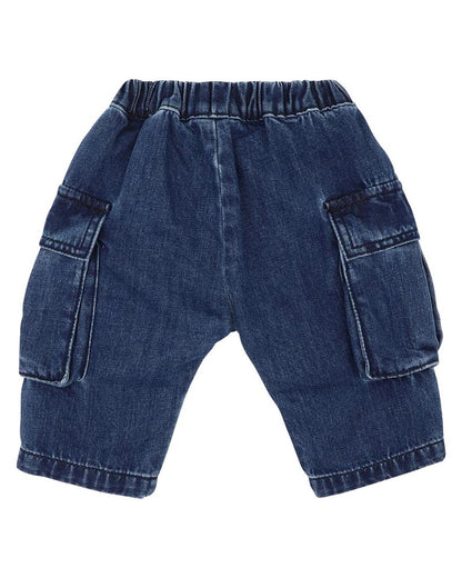 Indigo Pull-On Cargo Jeans