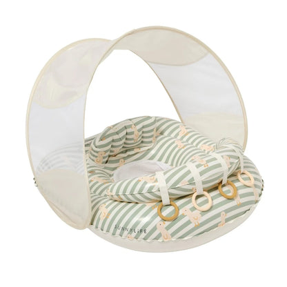 Interactive Baby Float Duck Sage Stripe