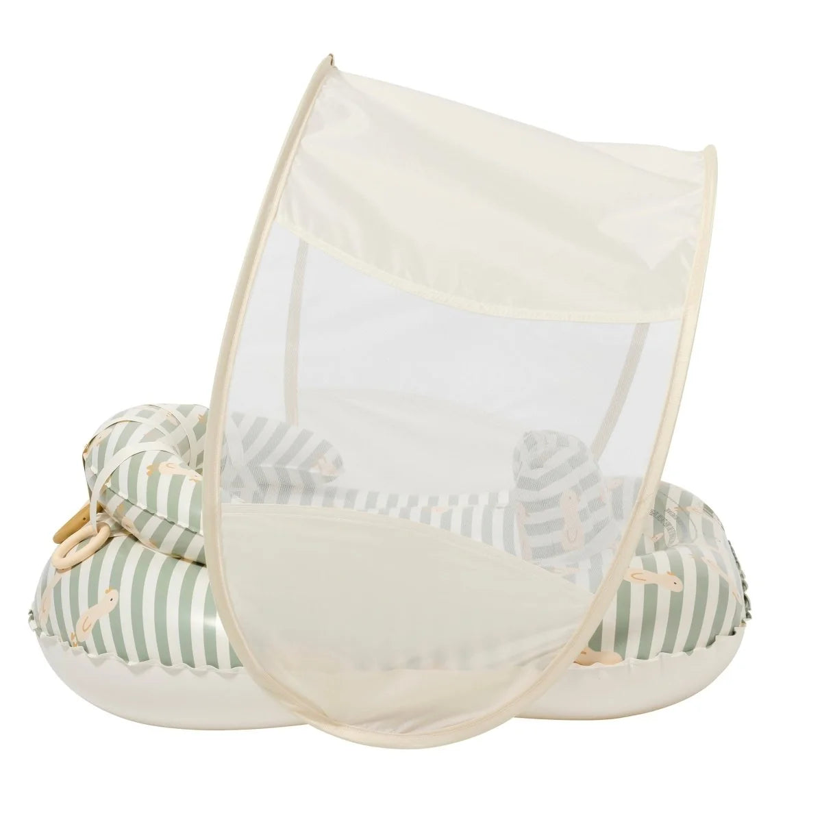 Interactive Baby Float Duck Sage Stripe