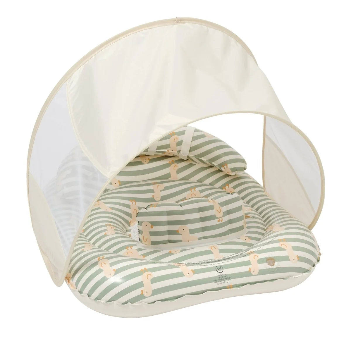 Interactive Baby Float Duck Sage Stripe