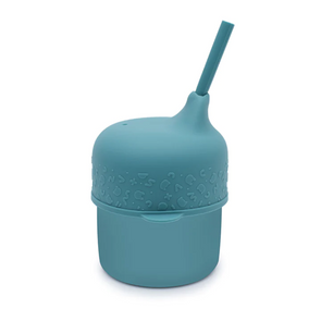 We Might Be Tiny Silicone Sippy Cup Set Blue Dusk