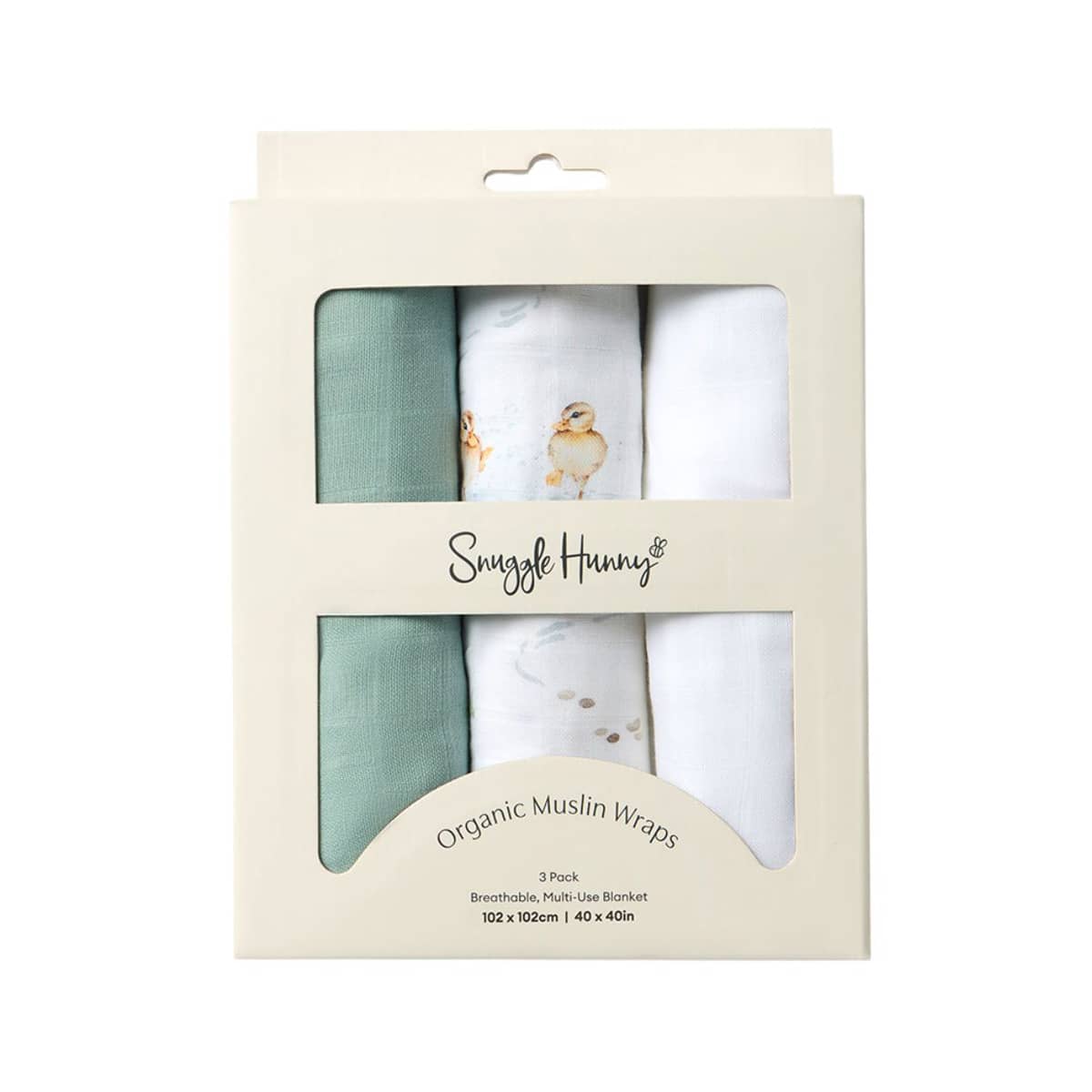 Large Organic Muslin Wraps - Duck Pond / Sage / Milk