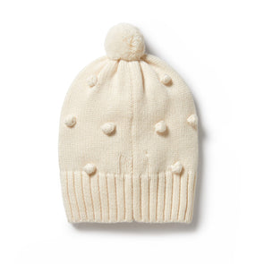 Wilson & Frenchy Ecru Knitted Bauble Hat