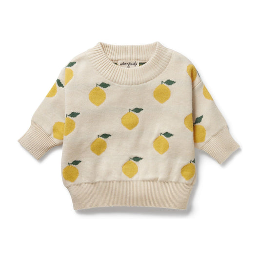Wilson & Frenchy Lemony Organic Knitted Jacquard Jumper | Aster & Ruby