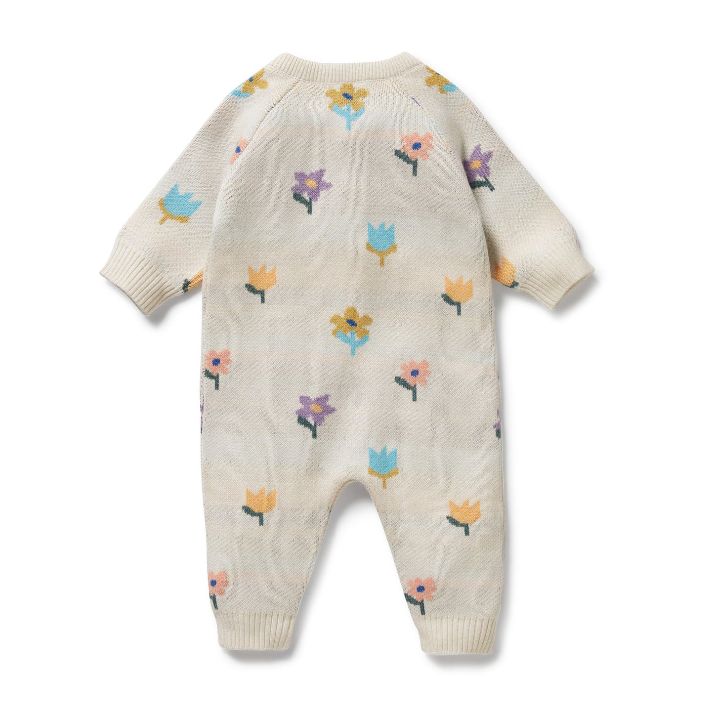 Flower Pop Organic Knitted Jacquard Growsuit