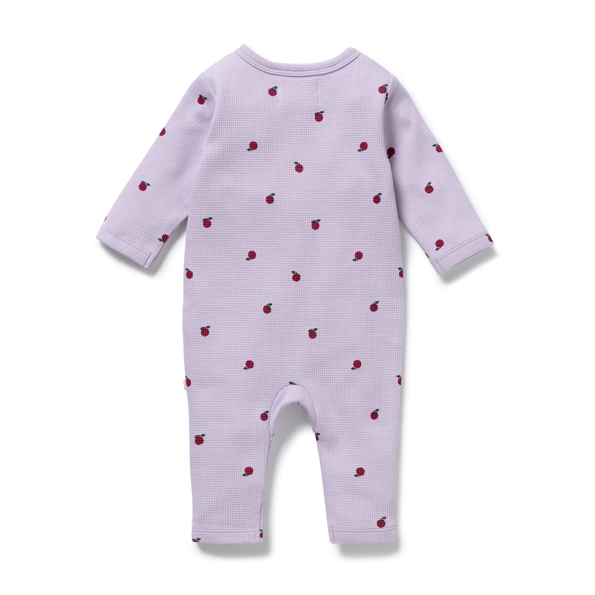 Berry Plums Organic Waffle Ruffle Zipsuit - Berry Plums - Organic Cotton Waffle
