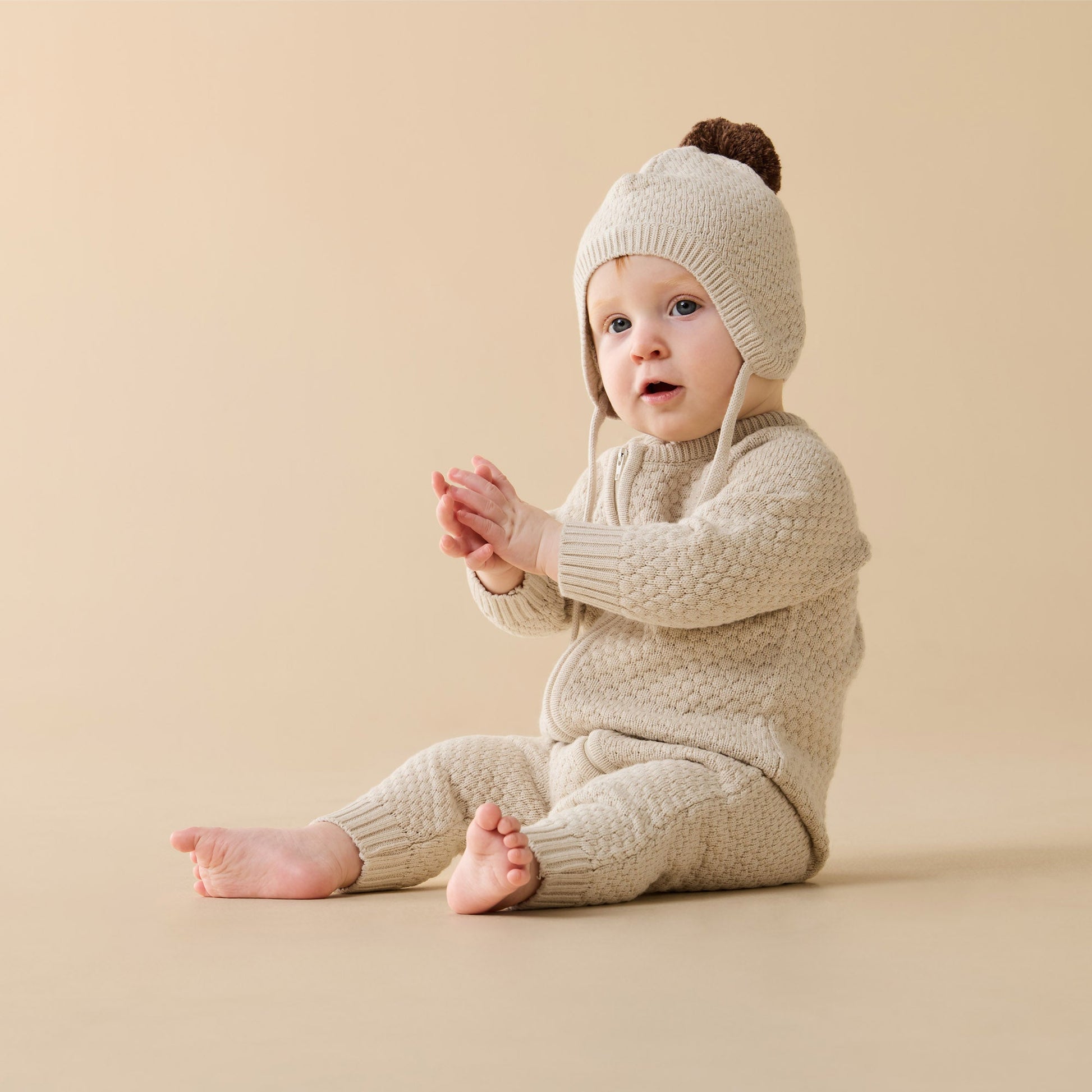 Cream Organic Knitted Bauble Growsuit