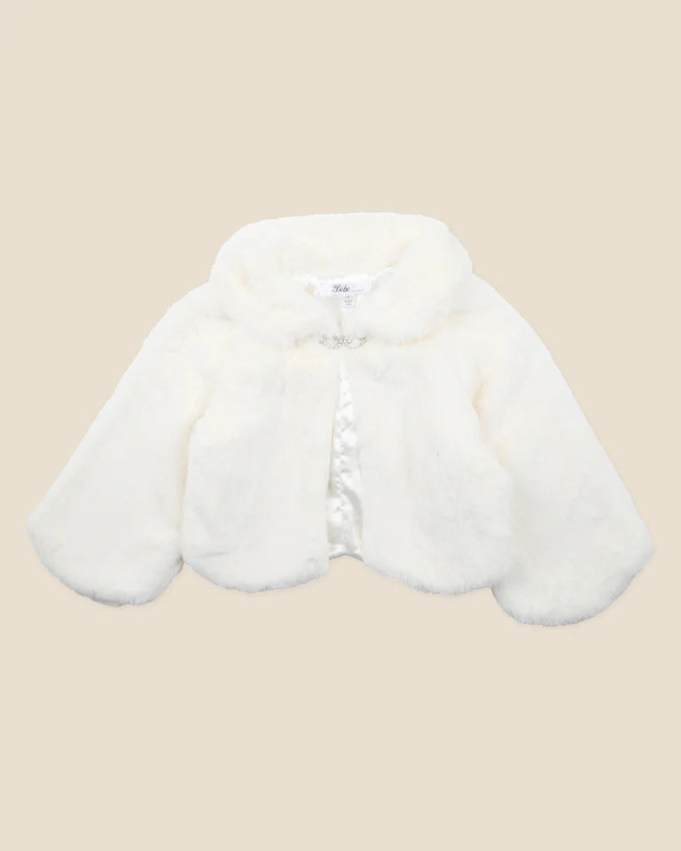 PETAL FAUX FUR JACKET 3-7 YRS
