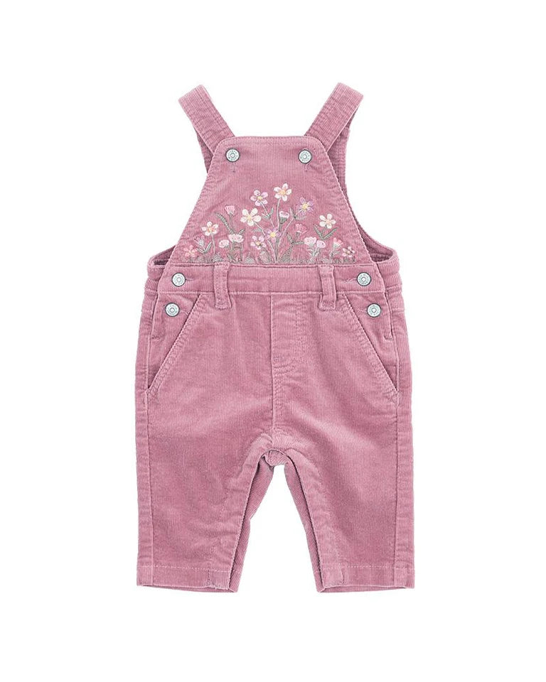 Flossy Embroidered Cord Overalls