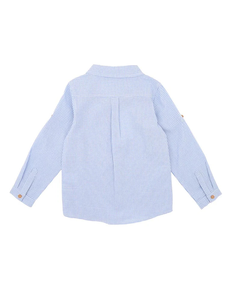 Jake Blue Check LS Shirt 2-7 YRS Sky Blue