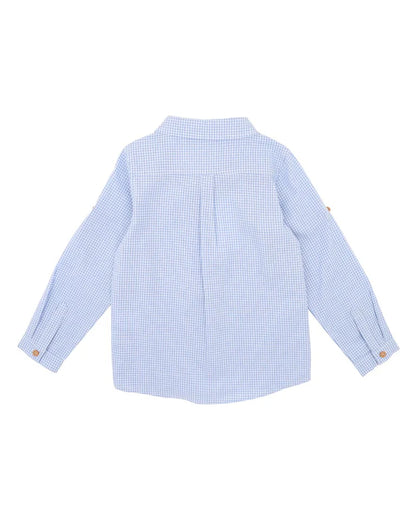 Jake Blue Check LS Shirt 2-7 YRS Sky Blue