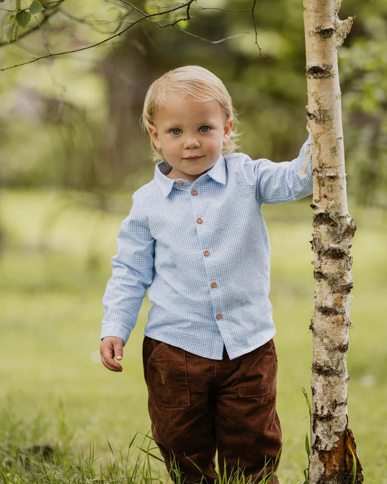 Jake Blue Check LS Shirt 2-7 YRS Sky Blue