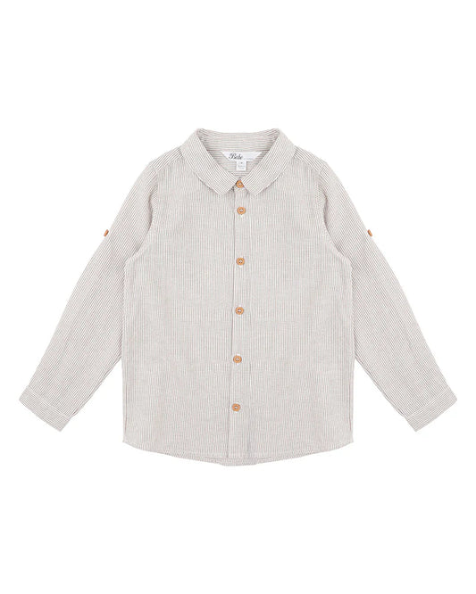 Jake Stripe LS Shirt 3-7 YRS Biscuit
