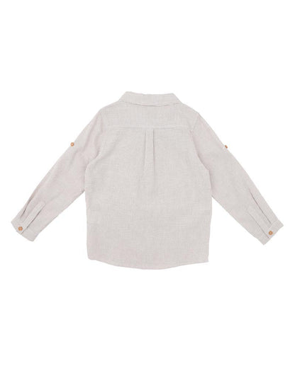 Jake Stripe LS Shirt 3-7 YRS Biscuit
