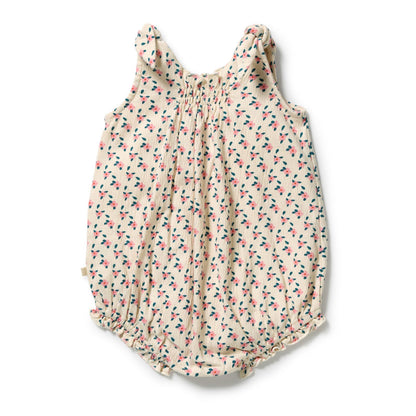 Little Blossom Organic Crinkle Tie Playsuit