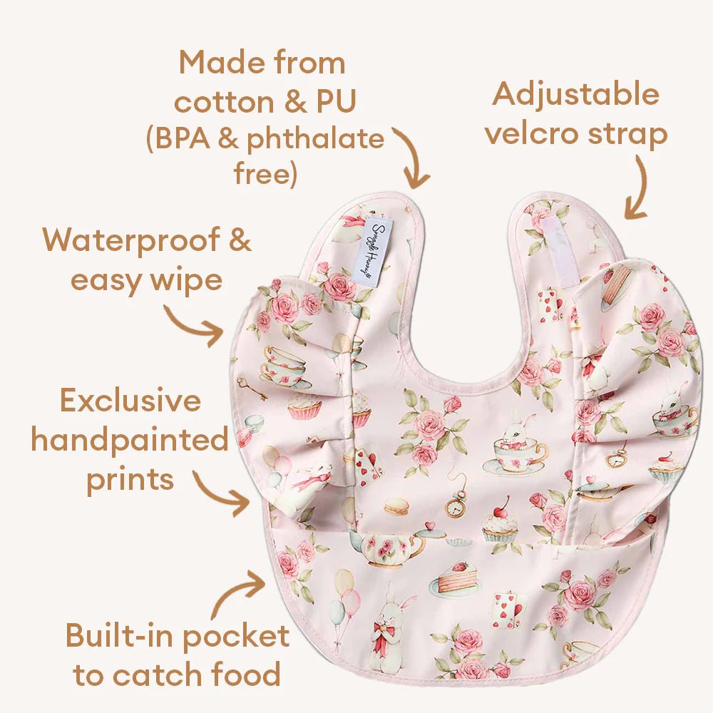 Alice's Tea Party Frill Snuggle Bib - Aster & Ruby