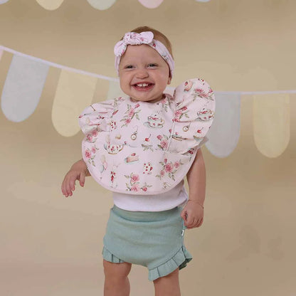 Alice's Tea Party Frill Snuggle Bib - Aster & Ruby