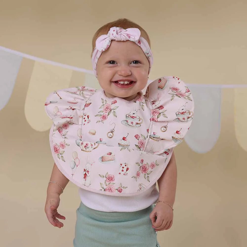 Alice's Tea Party Frill Snuggle Bib - Aster & Ruby