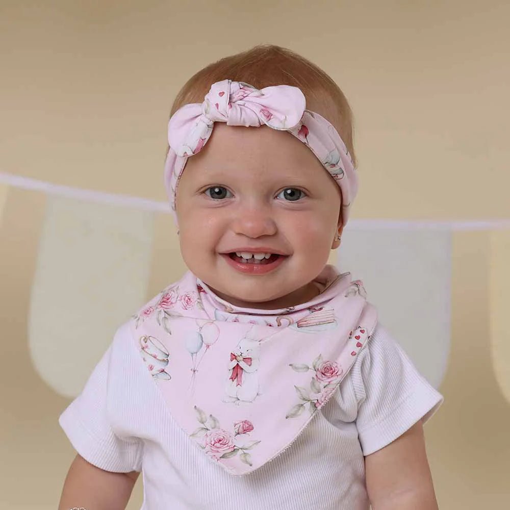 Alice's Tea Party Organic Dribble Bib - Aster & Ruby