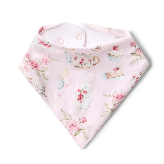 Alice's Tea Party Organic Dribble Bib - Aster & Ruby