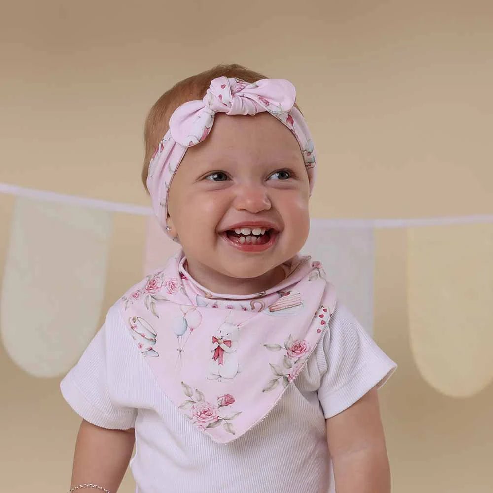 Alice's Tea Party Organic Dribble Bib - Aster & Ruby