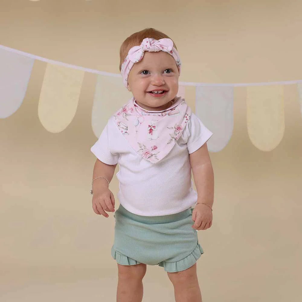 Alice's Tea Party Organic Dribble Bib - Aster & Ruby