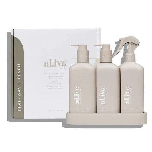 Al.ive Dishwashing Liquid, Bench Spray and Hand Wash Trio-Aster & Ruby