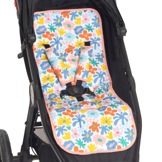 All4Ella Pram Liner Bright Floral-Aster & Ruby