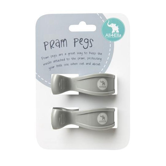 All4Ella Pram Pegs 2pk Grey-Aster & Ruby