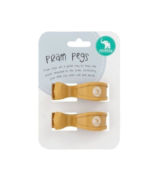 All4Ella Pram Pegs 2pk Mustard-Aster & Ruby