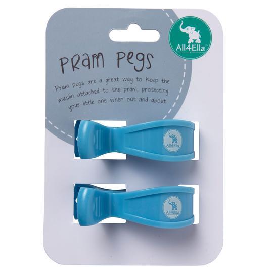 All4Ella Pram Pegs 2pk Pastel Blue-Aster & Ruby