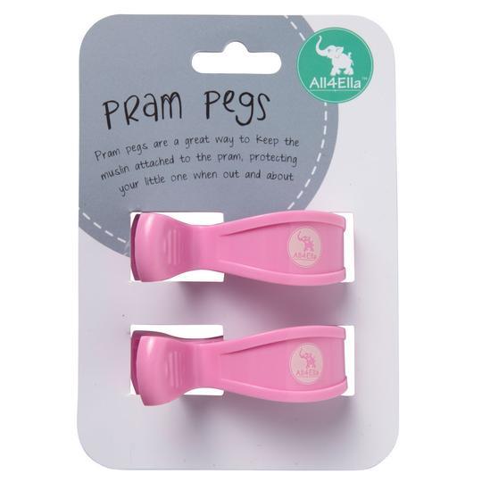 All4Ella Pram Pegs 2pk Pastel Pink-Aster & Ruby