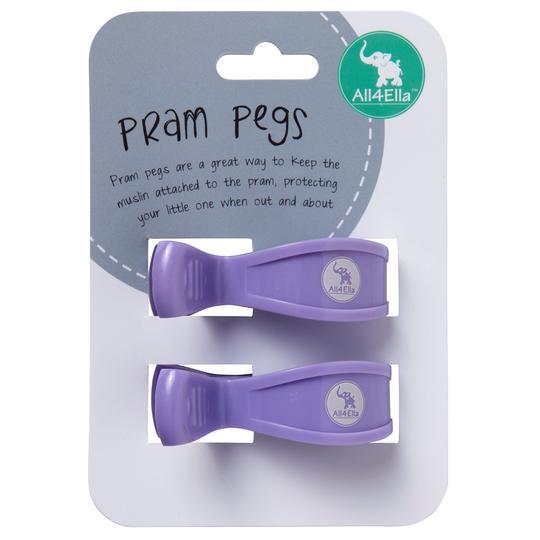 All4Ella Pram Pegs 2pk Pastel Purple-Aster & Ruby