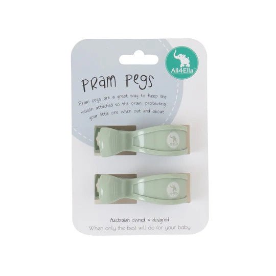 All4Ella Pram Pegs 2pk Sage - Aster & Ruby