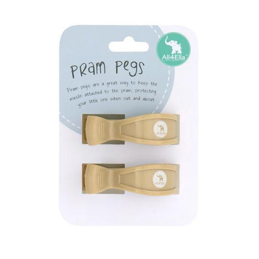 All4Ella Pram Pegs 2pk Sand - Aster & Ruby