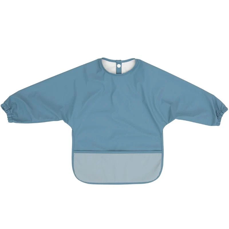 All4Ella Recycled Long Sleeve Bib - Two Tone Blue - Aster & Ruby