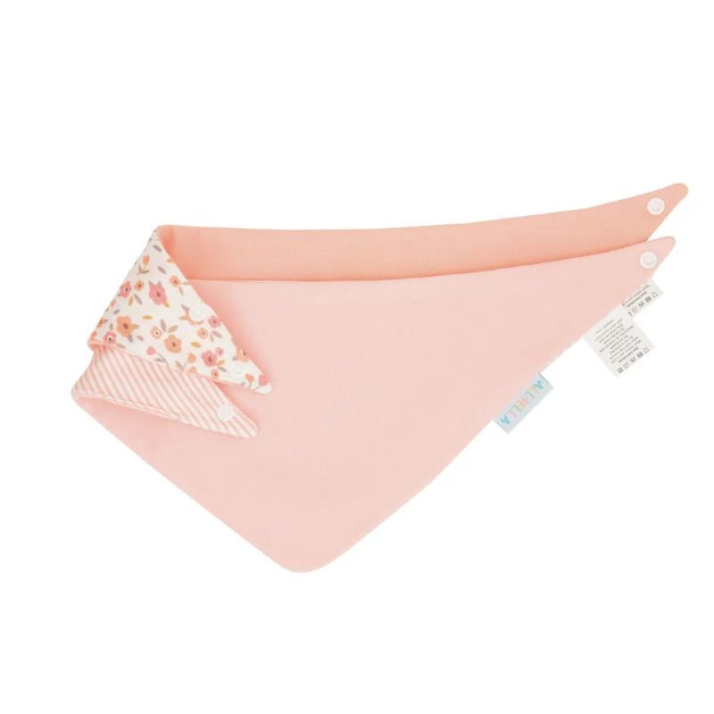 All4ella Reversible Bandana Bibs 2pk - Floral Bouquet - Aster & Ruby
