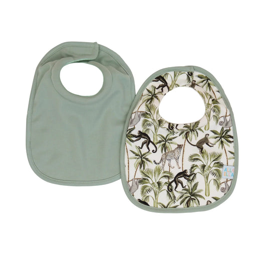 All4Ella Roll Neck Bib 2pk - Monkey - Aster & Ruby
