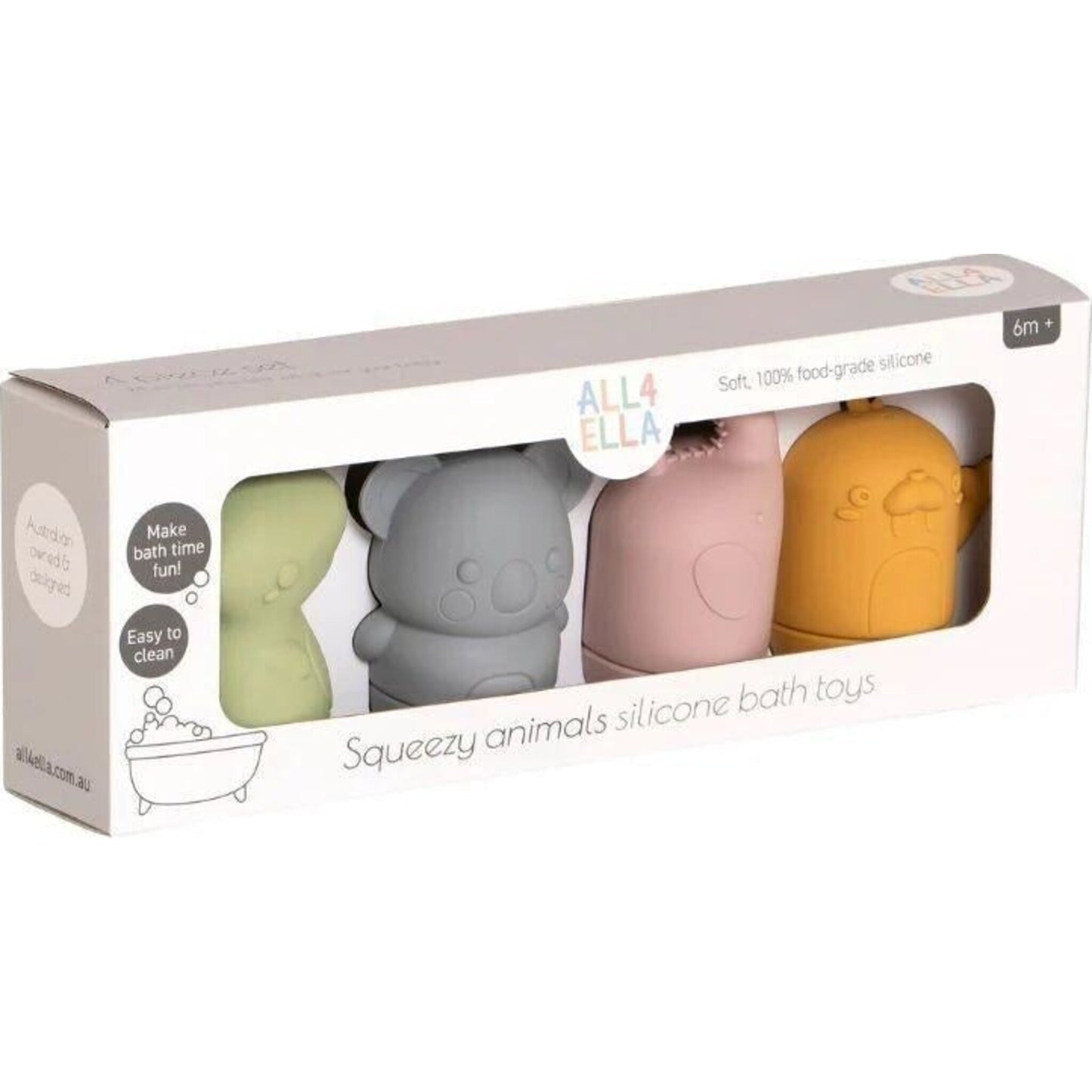 Squeezy Silicone Bath Toys Animal Friends – children's product by All4Ella | Aster & Ruby