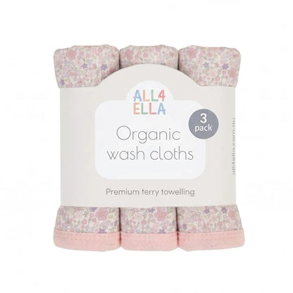 Blossom Organic Wash Cloths 3pk