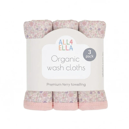 Blossom Organic Wash Cloths 3pk