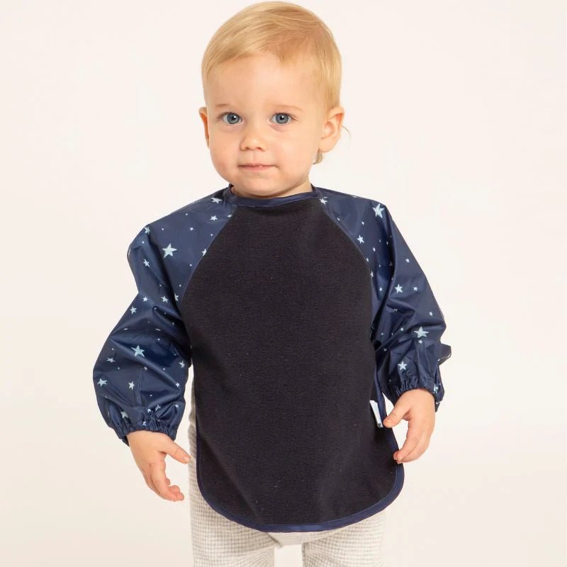 All4Ellla Long Sleeve Bib - Star Blue - Aster & Ruby