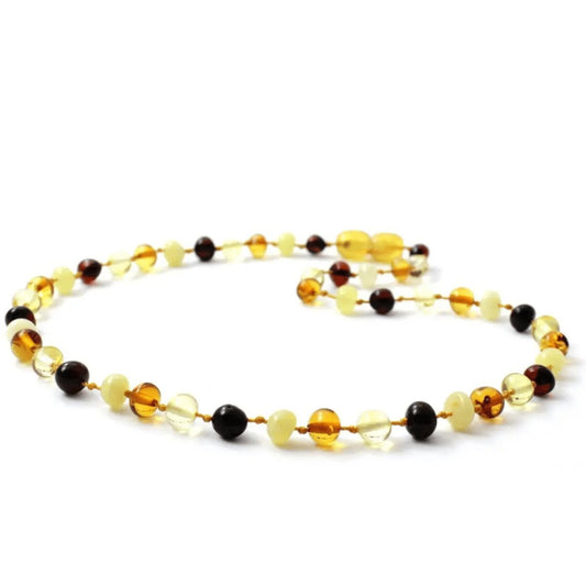 Amber Necklace Multi Dark | Baby 32cm - Aster & Ruby